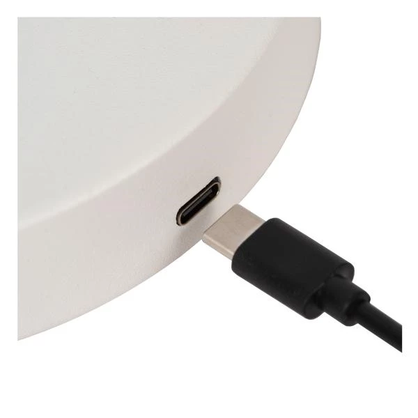 Lucide STIRLING - Lámpara de mesa Recargable - Batería/acumulador - LED Regul. - 1x3W 2700K - 3 StepDim - Blanco - DETAIL 3